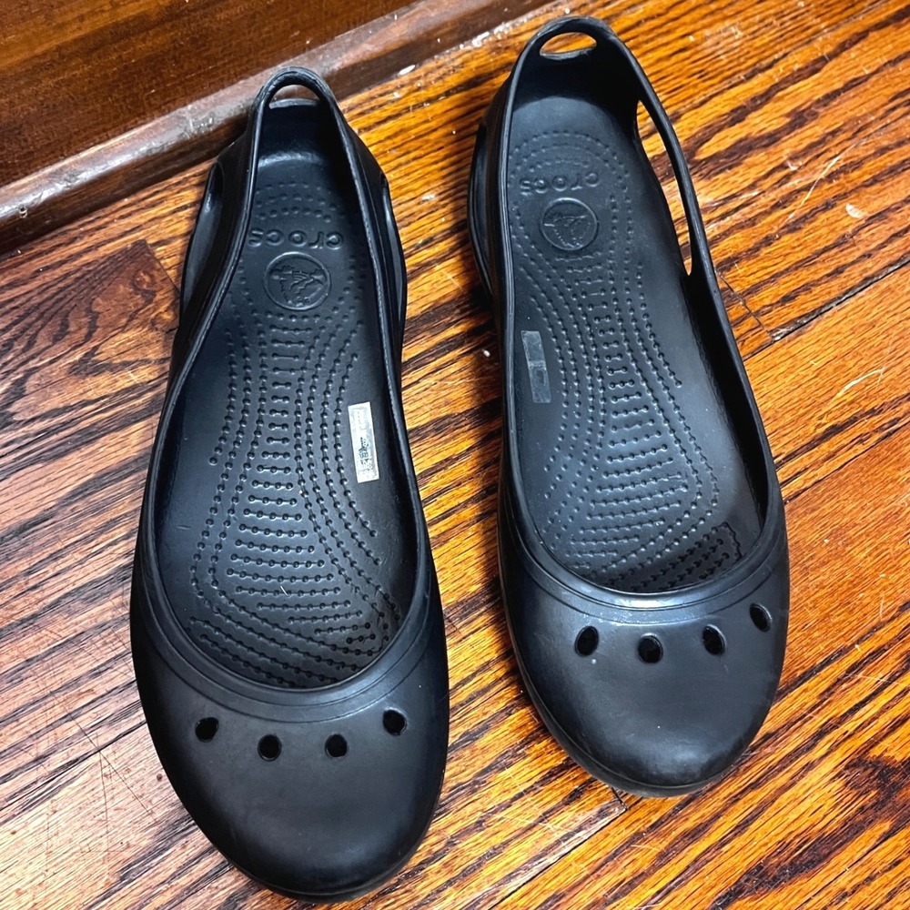 Crocs Kadee Women Black Ballet Flats Slip On Shoes Size 8 Washable Beach11215